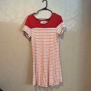 Aventura dress, white and red, organic, small
